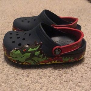 Navy Dragon Crocs size 9